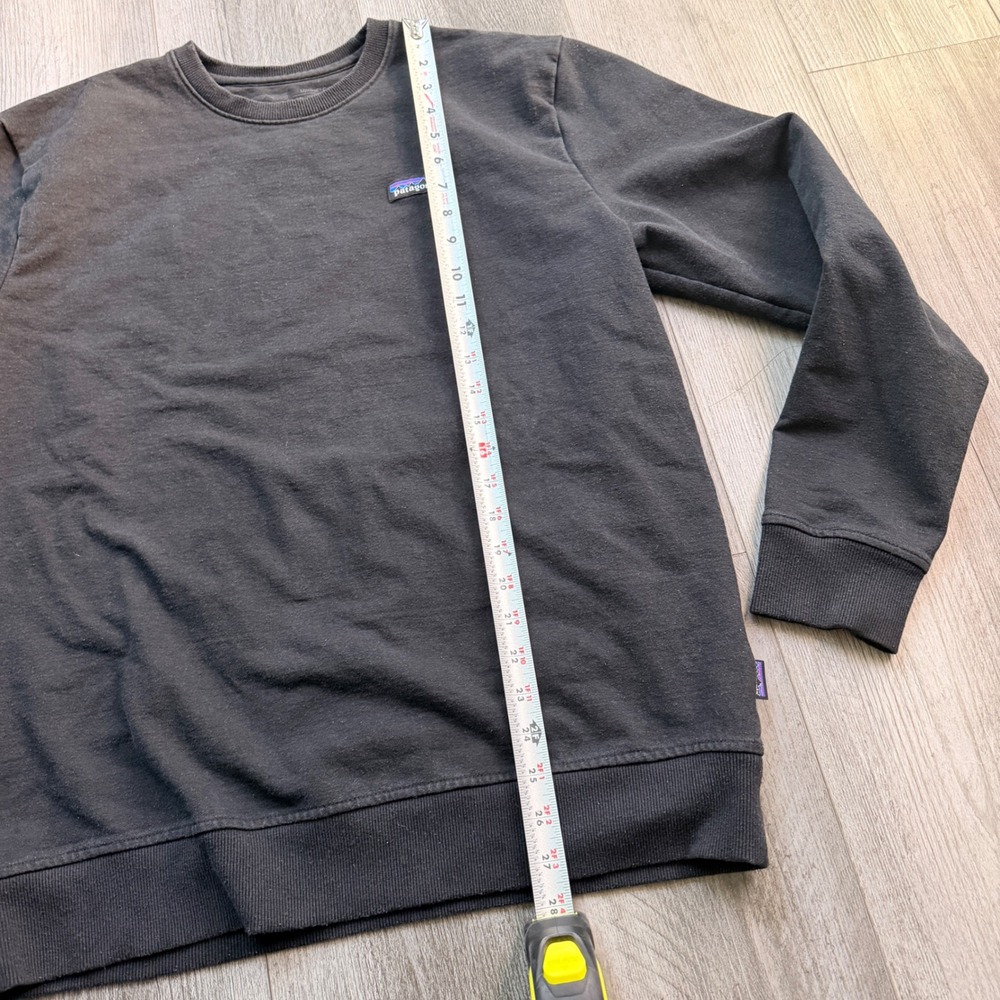 Patagonia Mens L Black Uprisal Crew Sweatshirt Recycled Regular Fit Logo - Picture 6 of 7